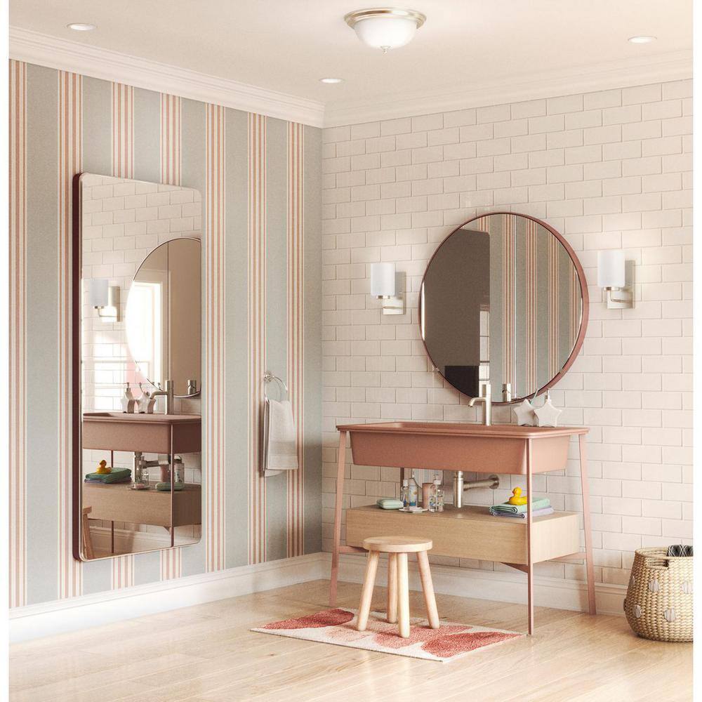 Merry Brushed Nickel Etched Glass Bath Vanity Light
