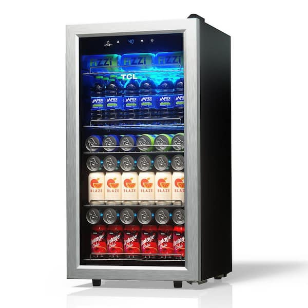 TCL 17.32 in. Single Zone 121 Cans Stainless Beverage Cooler
