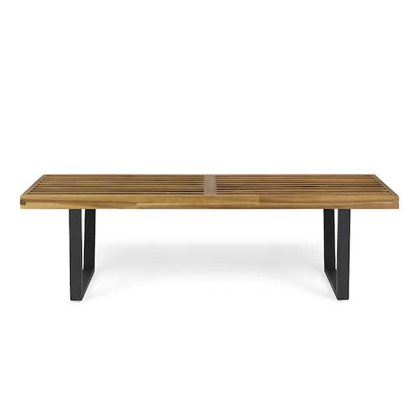 Fresno 61.75 in. Teak Brown Wood Outdoor Patio Bench