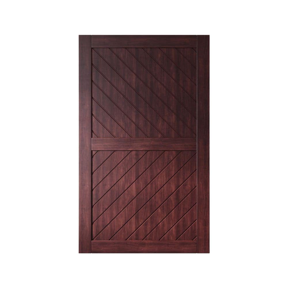 XT4 42 in. x 80 in. C-Panel Solid Core Red Mahogany Slanted Stripe Design Pine Wood Interior Sliding Barn Door Slab price history on PriceWatchPro