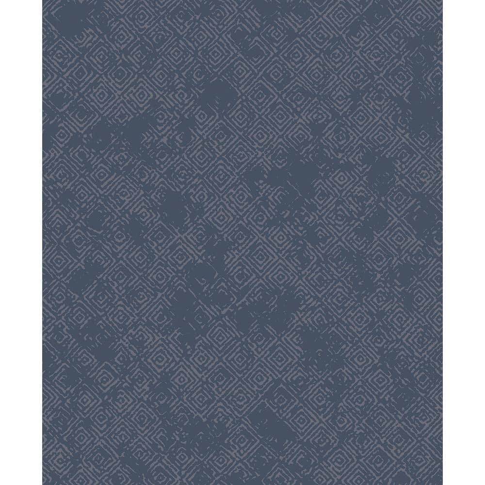 Thompson Navy Key Grey Wallpaper Sample