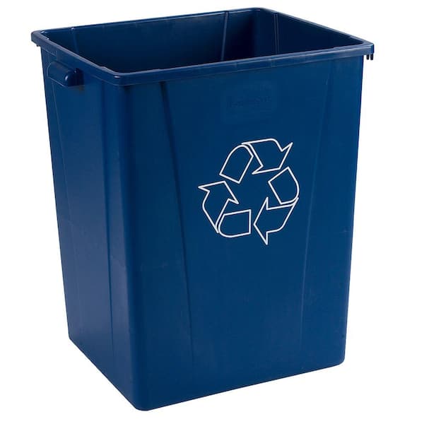 Carlisle Centurian 50 Gal. Blue Imprinted Recycling Container with Recycling Logo (4-Pack)