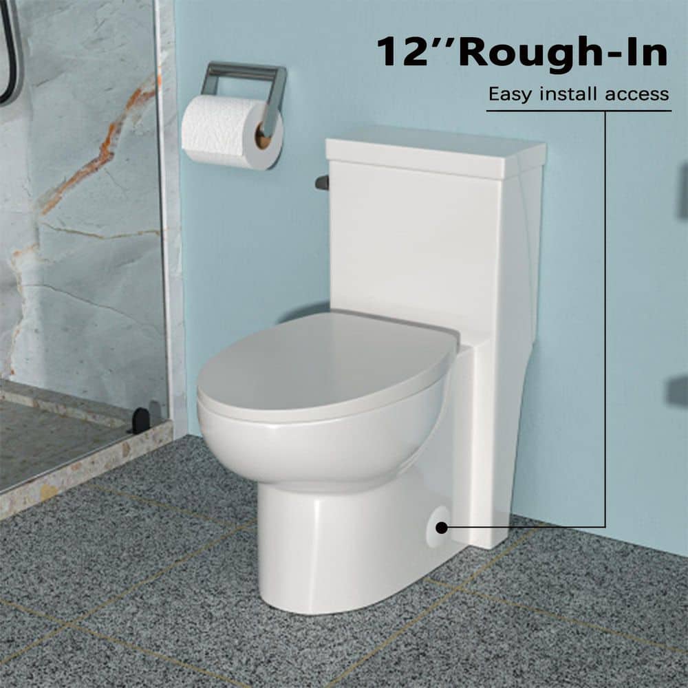 Glossy White Ceramic Elongated One-Piece Corner Toilet
