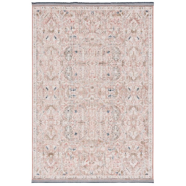 Vivaldi 4 ft. x 6 ft. Rust/Ivory Distressed Border Area Rug