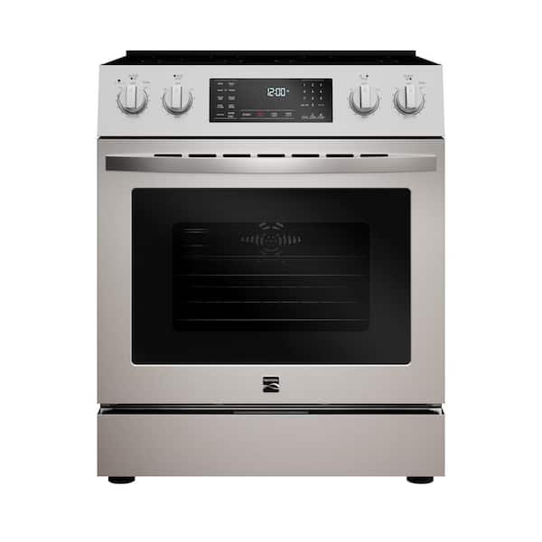30 in. 4.8 cu. ft. 5 Elements Front-Control Electric Range in Stainless Steel with Air Fry
