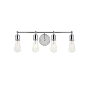 Timeless Home Sofia 22.1 in. W x 5.6 in. H 4-Light Chrome Wall Sconce