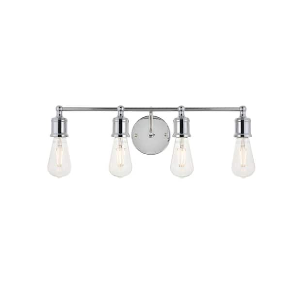 Unbranded Timeless Home Sofia 22.1 in. W x 5.6 in. H 4-Light Chrome Wall Sconce