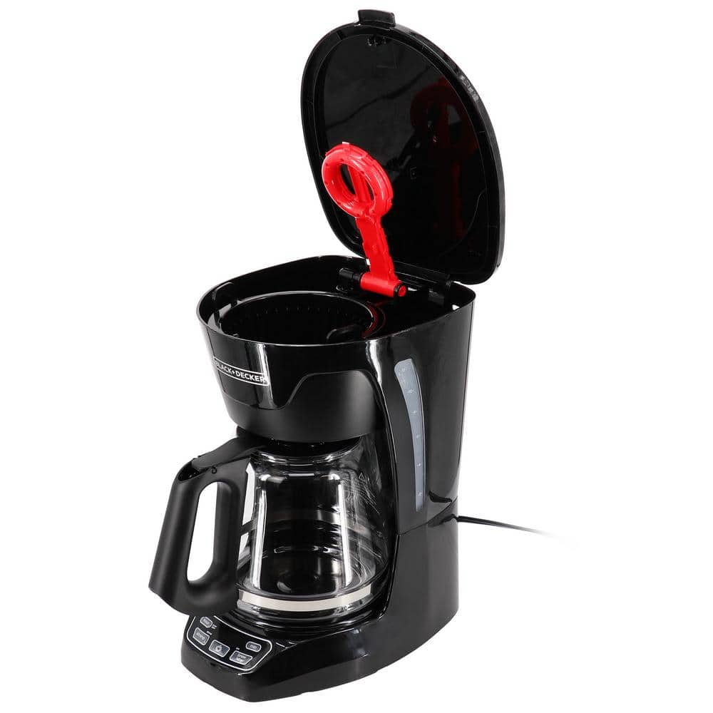 Black Programmable 12-Cup Coffeemaker with Vortex Technology