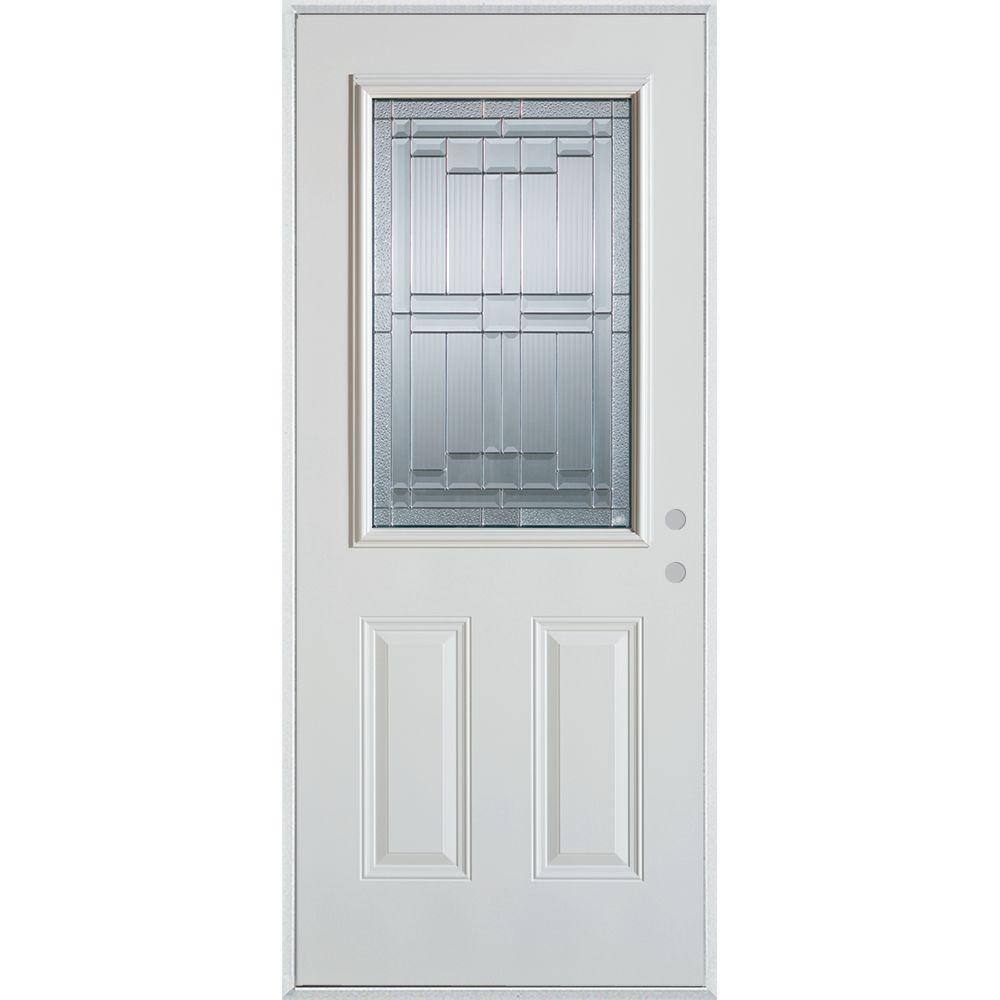 Architectural 36 in x 80 in 2 Panel Left-Hand/Inswing 1/2 Lite White Primed Smooth Fiberglass Prehung Front Door price history on PriceWatchPro