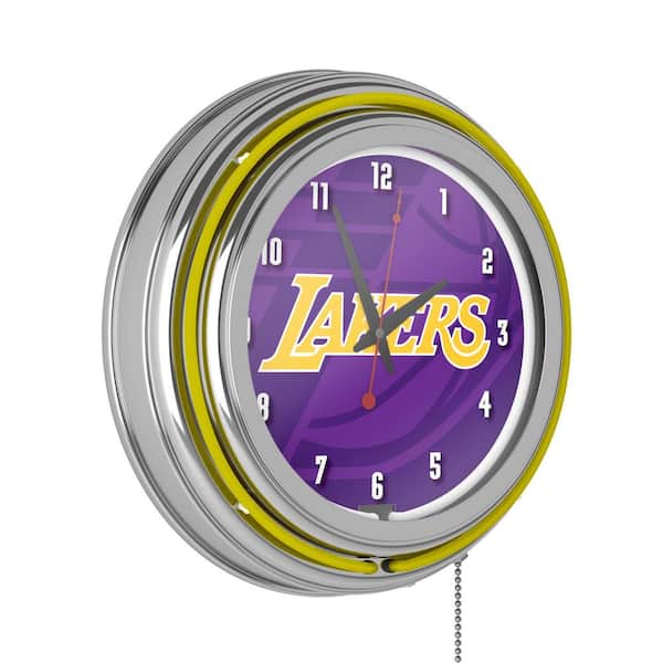 Los Angeles Lakers Yellow Fade Lighted Analog Neon Clock NBA8LAL2HD