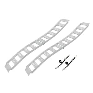 12 in. W x 90 in. L 1500 lb. Capacity Aluminum Folding S-Curve Ramp Truck Loading with Treads (Includes 2 Ramps)