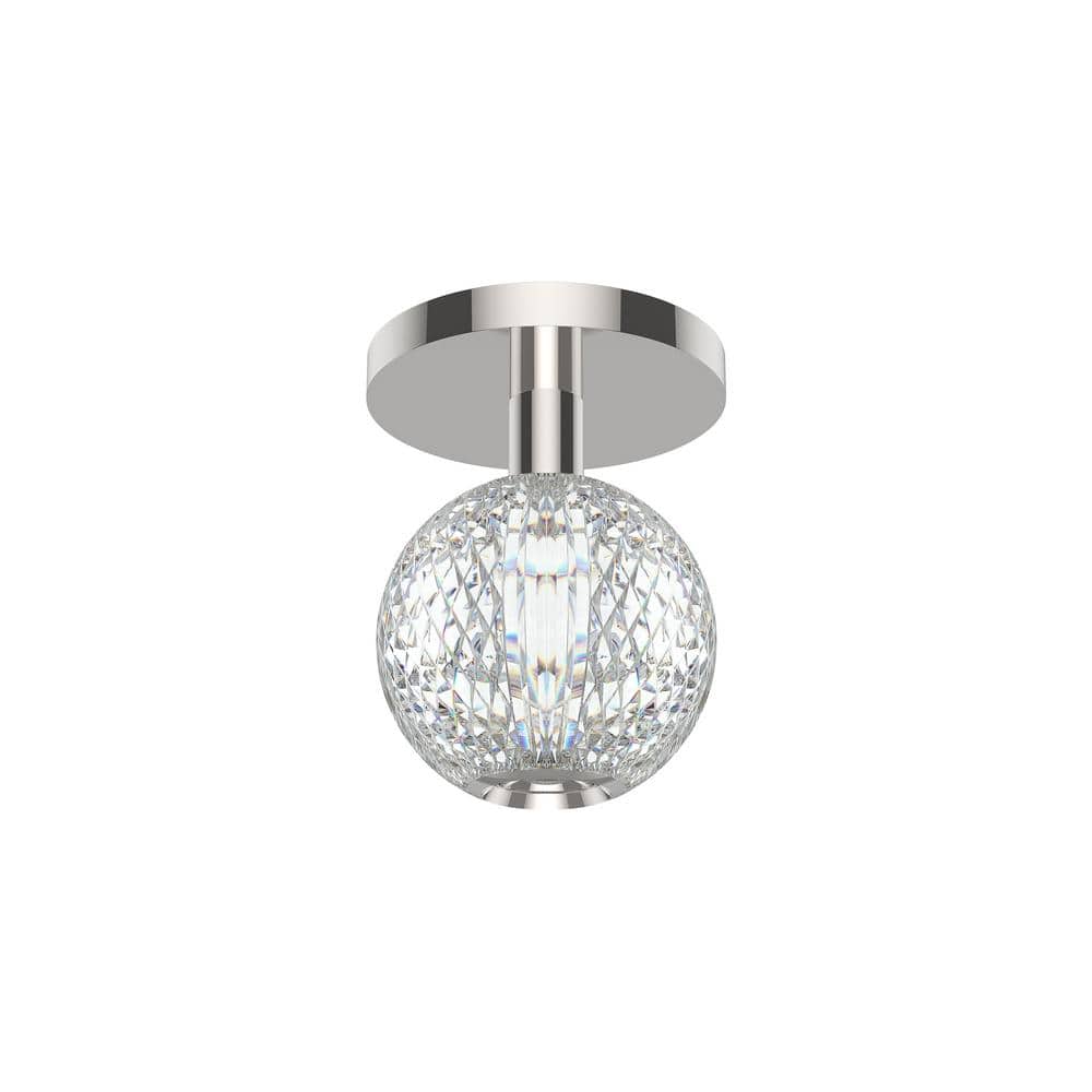 Marni Polished Nickel Globe LED Indoor/Outdoor Flush Mount