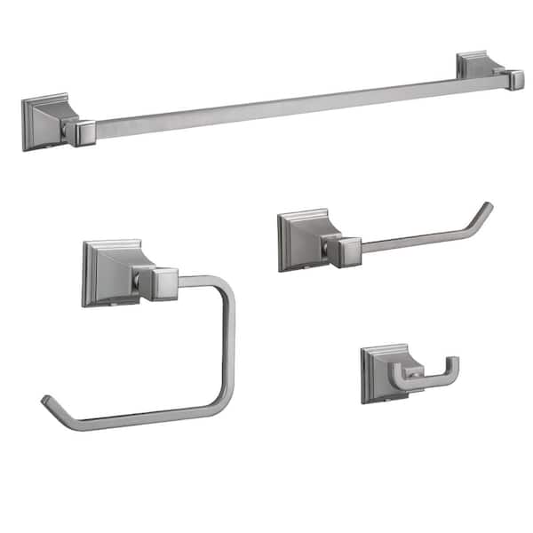 Design House Torino 4Piece Bathroom Hardware Accessory Kit in Satin
