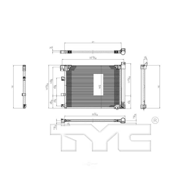 TYC A/C Condenser 2013-2018 Nissan Sentra 1.8L