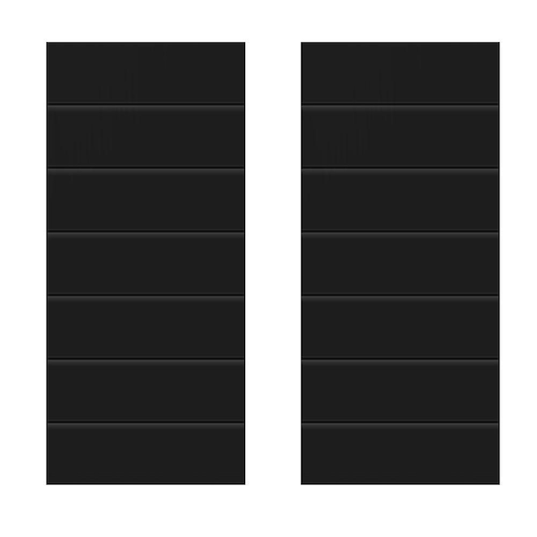CALHOME 84 in. x 96 in. Hollow Core Black Painted Composite MDF Interior Double Closet Sliding Doors