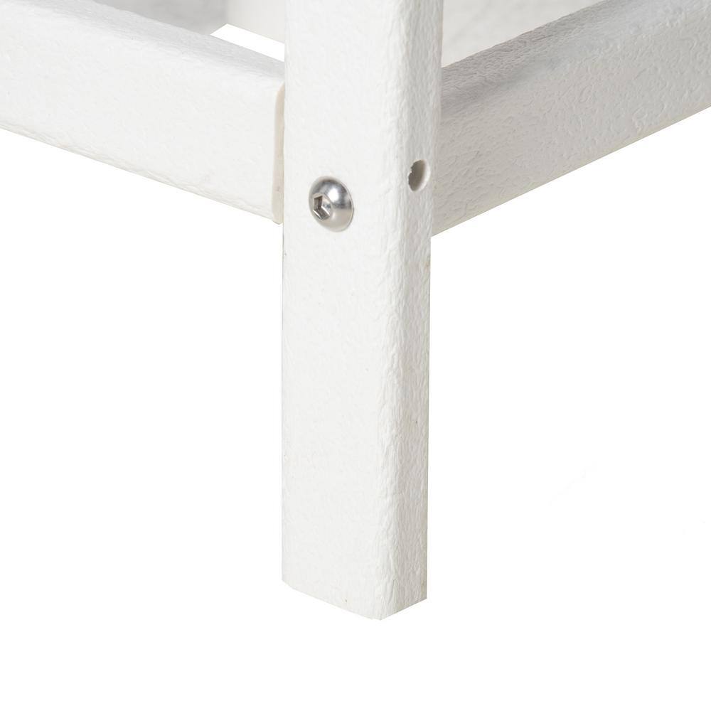 Outsunny White HDPE Plastic Square Patio Side Table