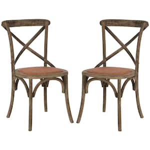 Franklin Distressed Colonial Walnut X-Back Dining Chair (Set of 2)