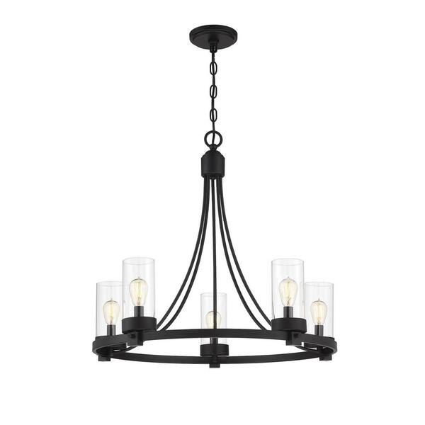 Savoy House Meridian 26 in. W x 23 in. H 5-Light Matte Black