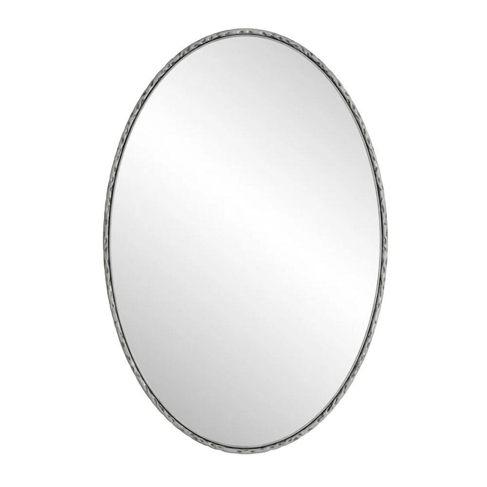 25.6 in. W x 39.37 in. H Silver Baroque Inspired Oval Iron Frame Mirror Antique Effect Wall Hanging HD Anti-Collision price history on PriceWatchPro