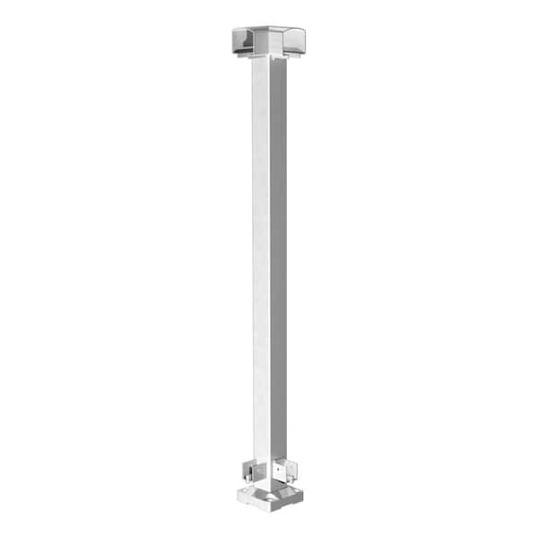 Peak Aluminum Railing 42 in. H x 4 in. W White Aluminum Deck Railing Corner Post