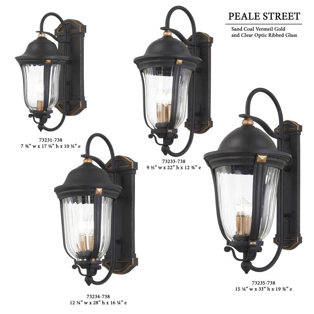 Peale Street 20" Sand Coal and Gold Outdoor Hanging Light