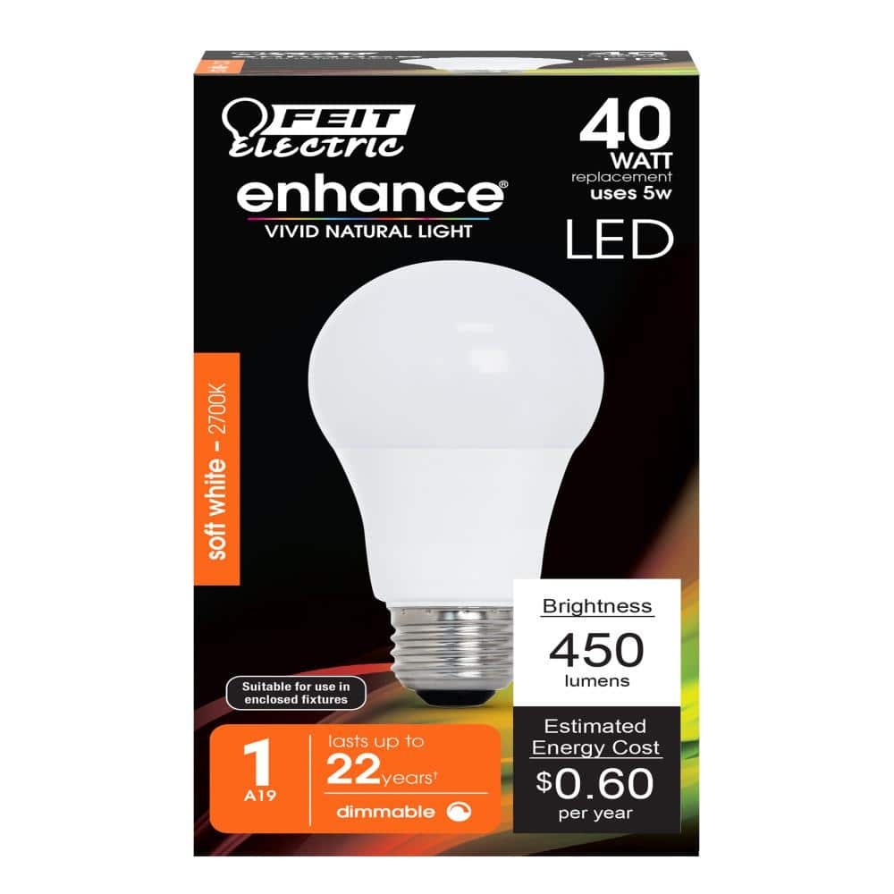 Soft White Dimmable A19 LED Bulb 40W Equivalent
