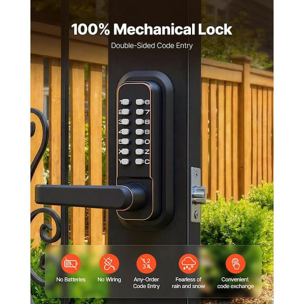 VEVOR Mechanical Keyless Entry Door Lock, 4-7 Digits Code, 2.0