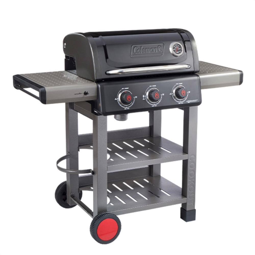 Coleman 3-Burner Stainless Steel Propane Gas Grill with Side Burner