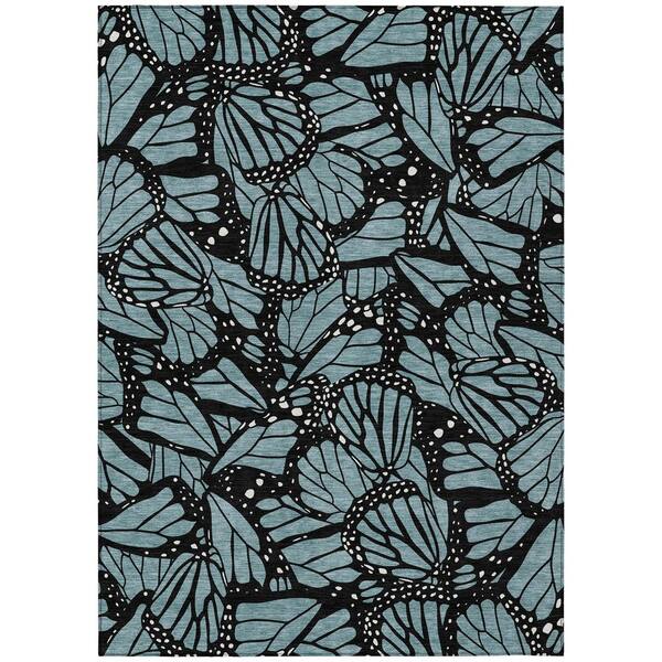 Chantille Machine Washable Indoor/Outdoor Abstract ACN2846 Teal 10 ft. x 14 ft. Area Rug