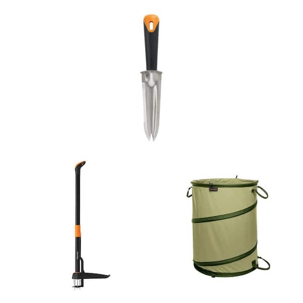 5 in. Big Grip Garden Knife, 34 in. Weed Puller, and 30 Gal. Leaf Bag Combo