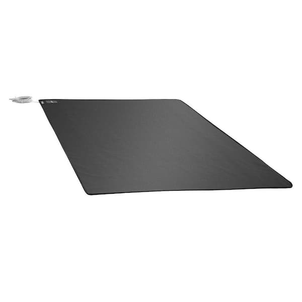 Anti-Slip PU Leather Earthing Grounding Mat 2 ft. x 5 ft. Black Area Rug Grounding Cord, Grounding Pad for Sleep