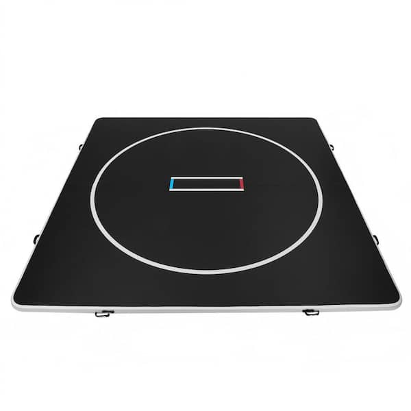 169 sq. ft. Waterproof PVC, Circle Pattern, Black, Arts 100 mm Thick Exercise Mat 13 ft. x 13 ft.