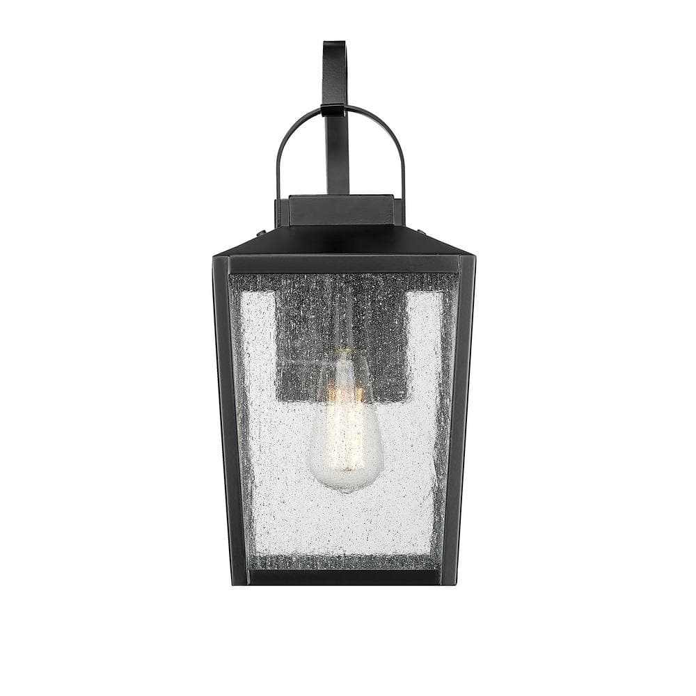 Devens 1-Light 8 in. Powder Coated Black Outdoor with Clear Seeded Glass price history on PriceWatchPro