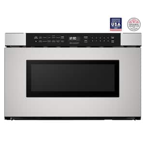24 in. 1.2 cu. ft. 950-Watt Built-In Microwave Drawer in Stainless Steel with Angled Touch Controls and Sensor Cooking