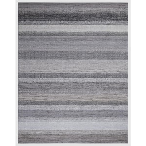 Eden Collection Florence Brown 5 ft. x 7 ft. Machine Washable Stripe Indoor Area Rug