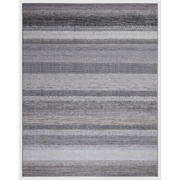 Concord Global Trading Eden Collection Florence Brown 6 ft. x 9 ft. Machine Washable Stripe Indoor Area Rug