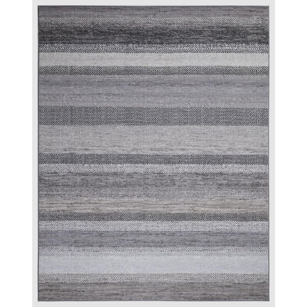 Concord Global Trading Eden Collection Florence Brown 8 ft. x 10 ft. Machine Washable Stripe Indoor Area Rug