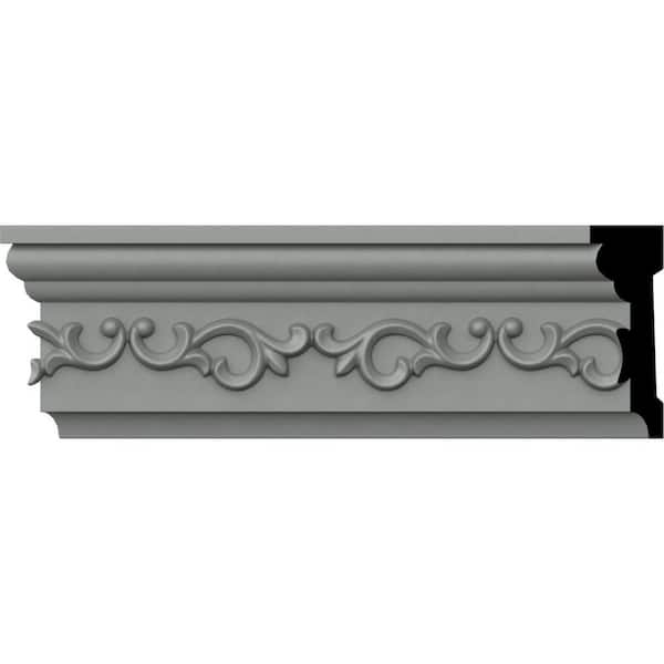 Ekena Millwork 1-1/4 in. x 3-5/8 in. x 94-1/2 in. Polyurethane Versailles Chair Rail Moulding