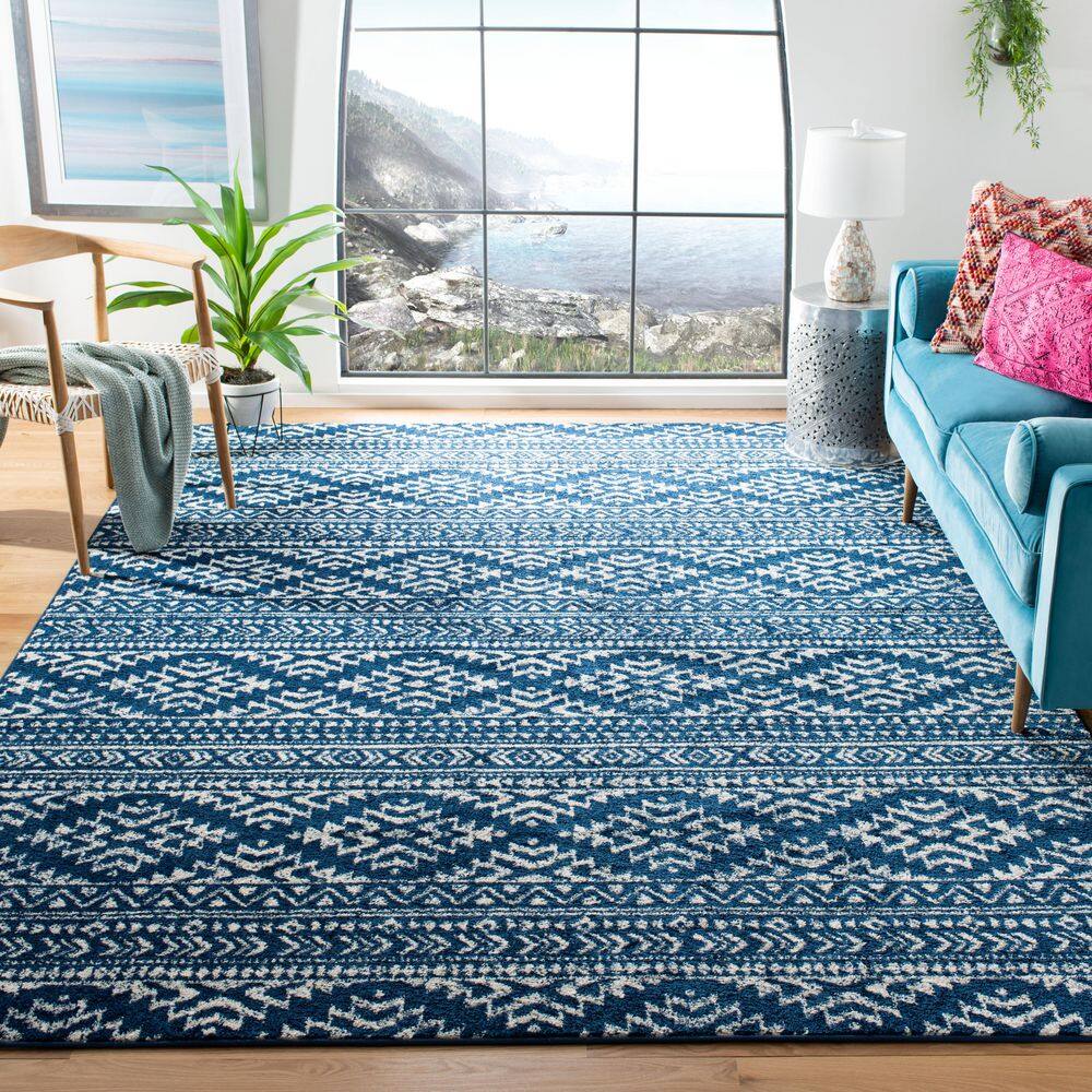 Tulum 10 X 13 Navy/Ivory Geometric Area Rug price history on PriceWatchPro