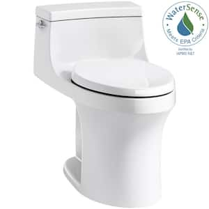 San Souci 12 in. Rough In 1-Piece 1.28 GPF Single Flush Elongated Toilet in White Seat Included