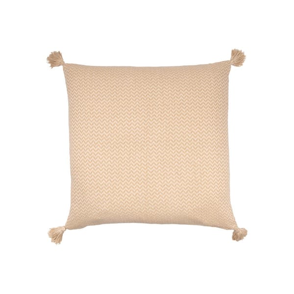 Unbranded Thick Chevron Beige Geometric Hypoallergenic Polyester 30 in. x 30 in. Indoor Throw Pillow