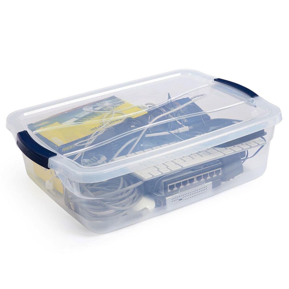 Clear Stackable Plastic Storage Containers with Lids, 16 Quart, 6-Pack