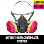 OV AG P100 Professional Multi-Purpose Respirator in Black with Drop Down