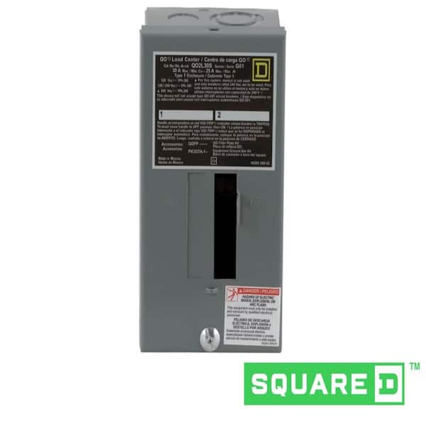 Square D - QO 30 Amp 2-Space 2-Circuit Indoor Main Lug Load Center(QO2L30SCP)