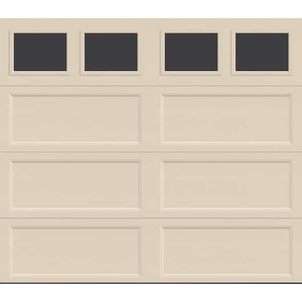 Clopay Bridgeport Steel Extended Panel 8ft x 7ft Insulated 6.3 R-Value Almond Garage Door with plain windows