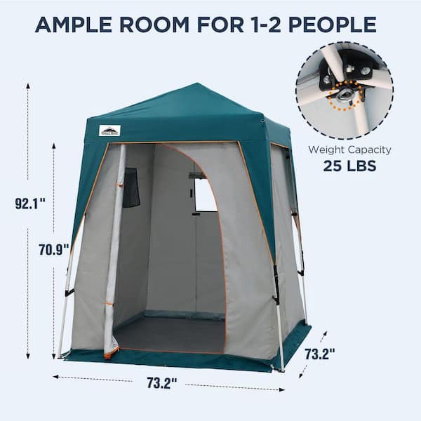 EAGLE PEAK 6 ft. W x 6 ft. D Pop Up Privacy Tent with Ground Mat