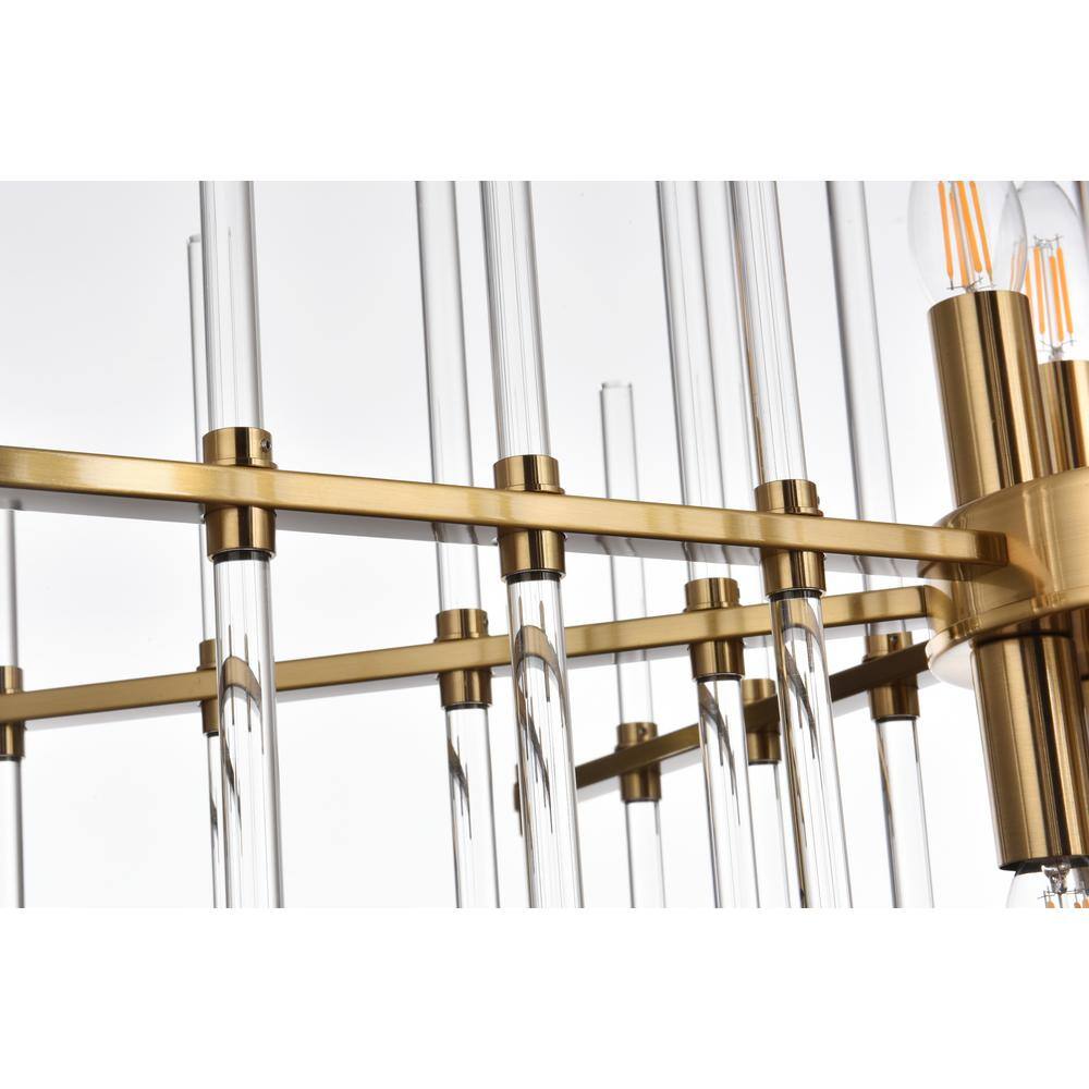Gold Crystal Modern 8-Light Pendant with Iron and Glass