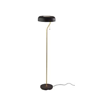 Timothy 51.5 in. 1-Light Black and Antique Brass Bulb Pendant