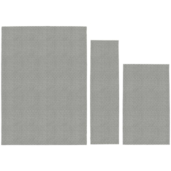 Garland Rug Town Square Silver 5 ft. x 7 ft. (3-Piece) Rug Set