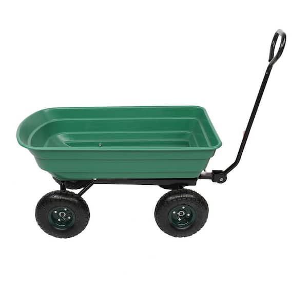 Karl home Plastic Garden Cart in Green with Wheels